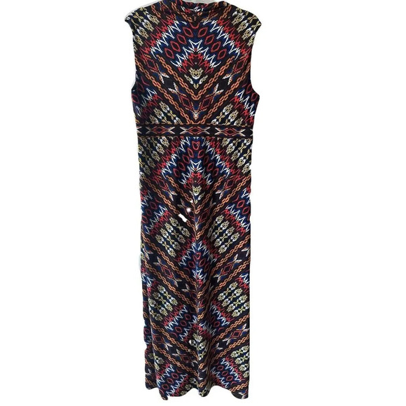 Chico's Maxi Dress Sleeveless Size 3 (XL/16) Multicolor Abstract Print Lined - Picture 3 of 7
